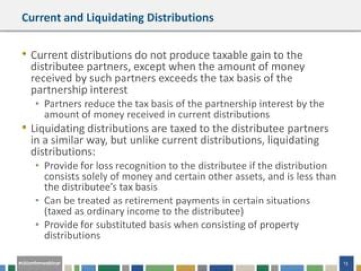 Are partnership liquidating distributions taxable?