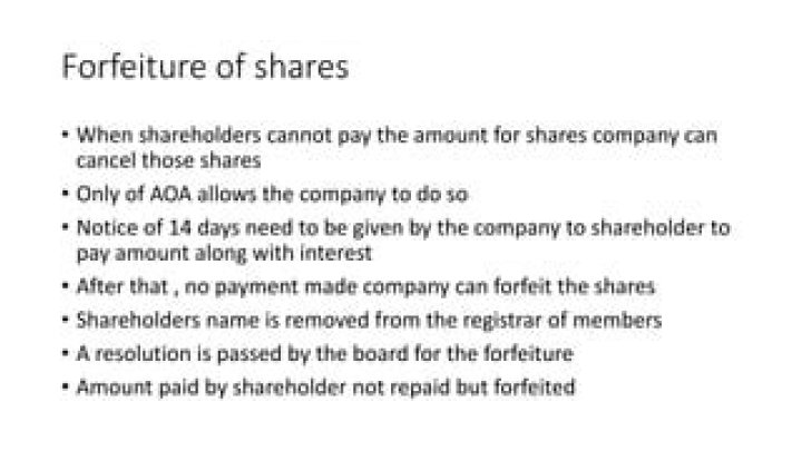 Can a debentures be forfeited?