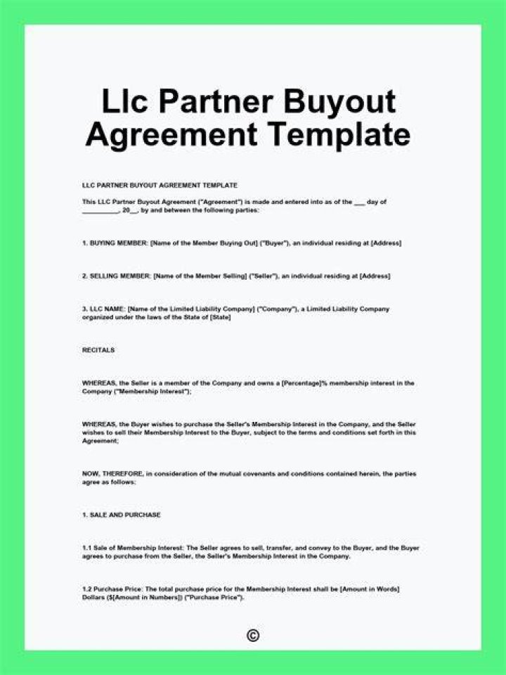 Can a departing partner buy out a LLC?