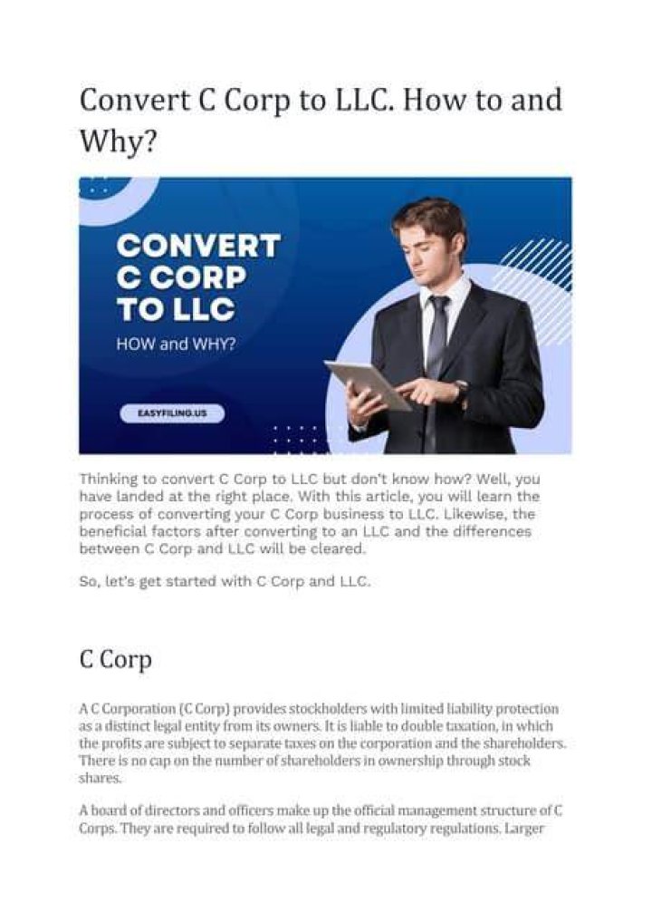 Can I convert my C Corp to an LLC?