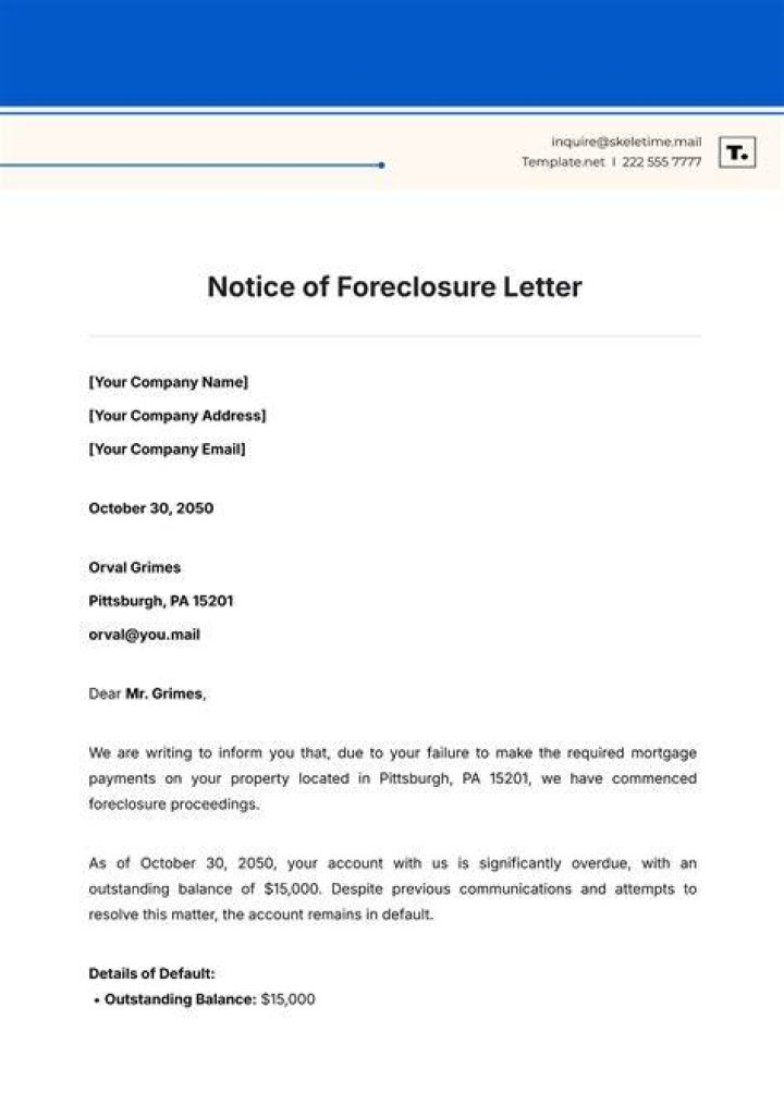 Can the bank foreclose without notification?