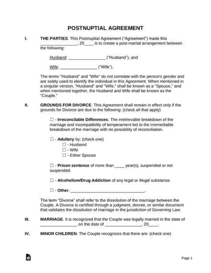 Can you get postnuptial agreement after marriage?
