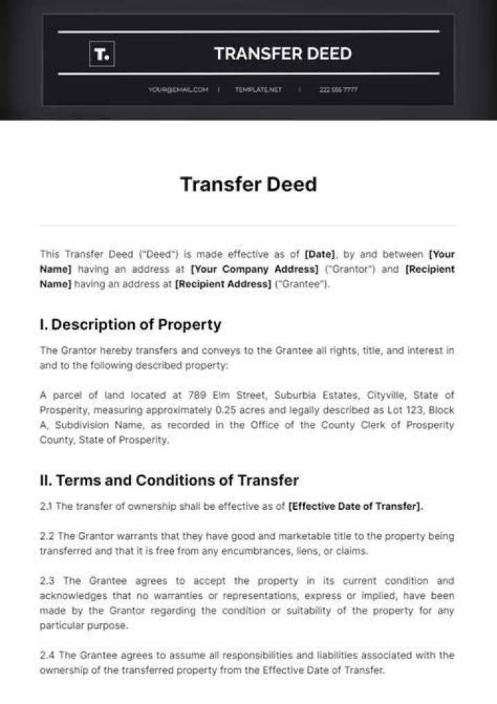 Can you transfer property from one company to another?