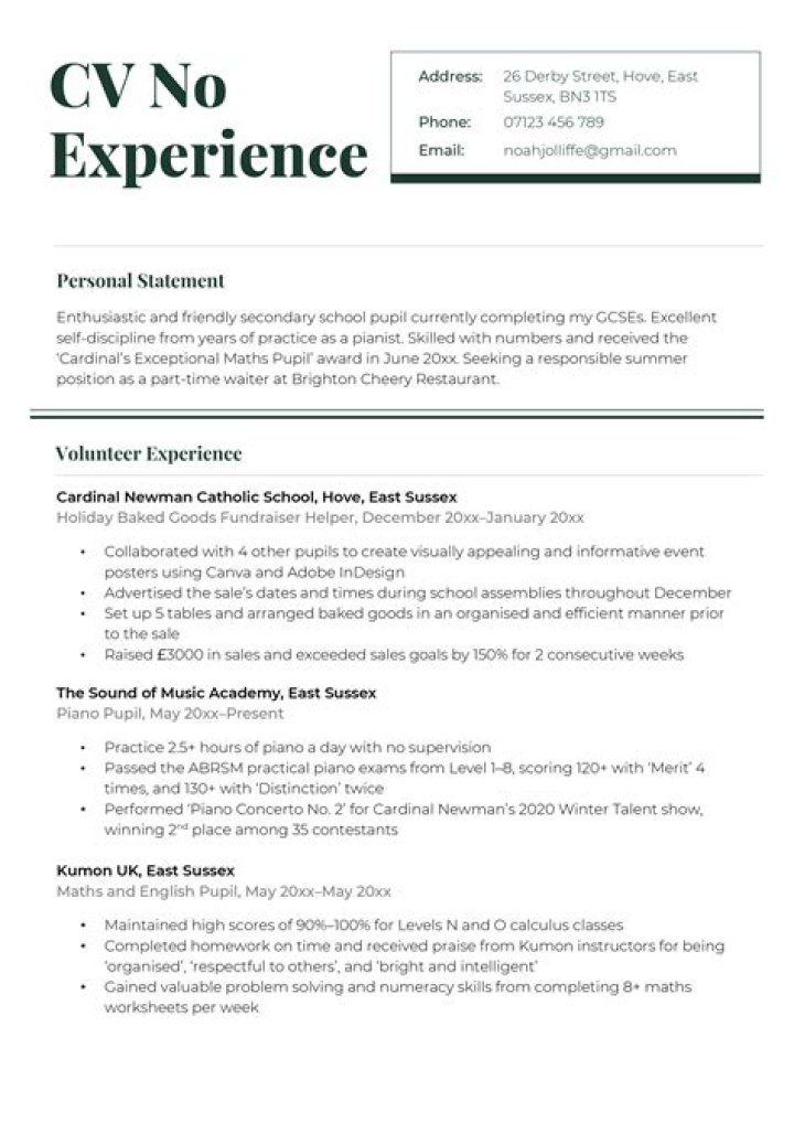 Do I need a resume as a 16 year old?