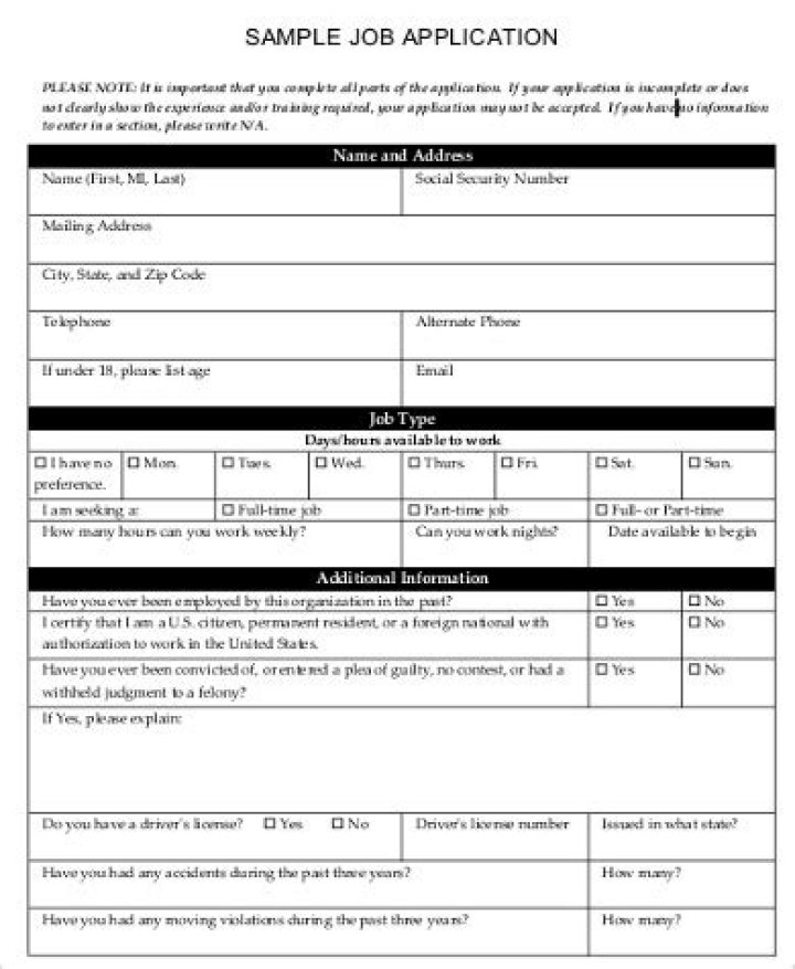 Do job applications need address?