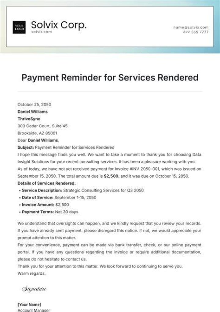 How do I account for services rendered?