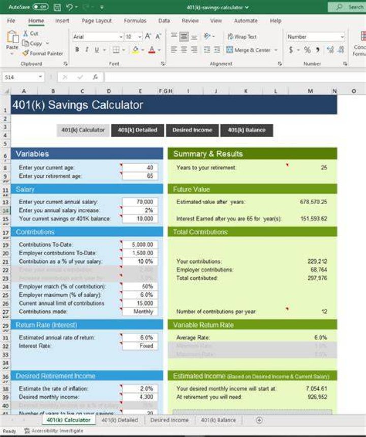How do I calculate 401k in Excel?