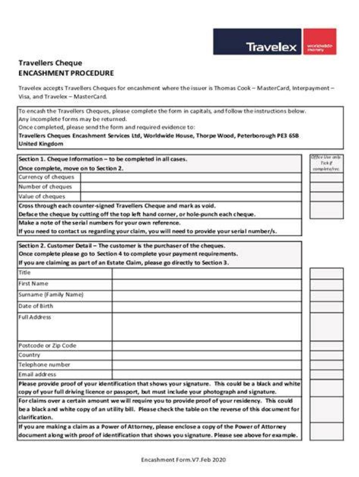 How do I cash a travelers check for a deceased person?