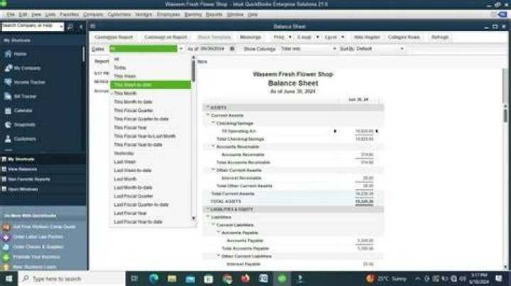 How do I create a monthly balance sheet in QuickBooks online?