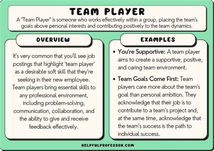 How do I explain I am a team player?