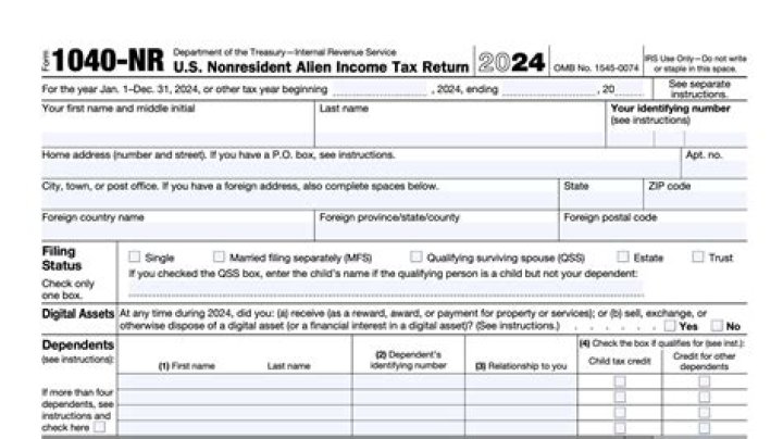 How do I fill out a 1040nr Form?