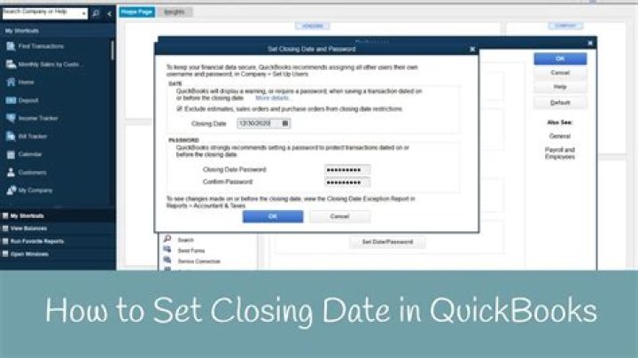 How do I remove the closing date in QuickBooks?