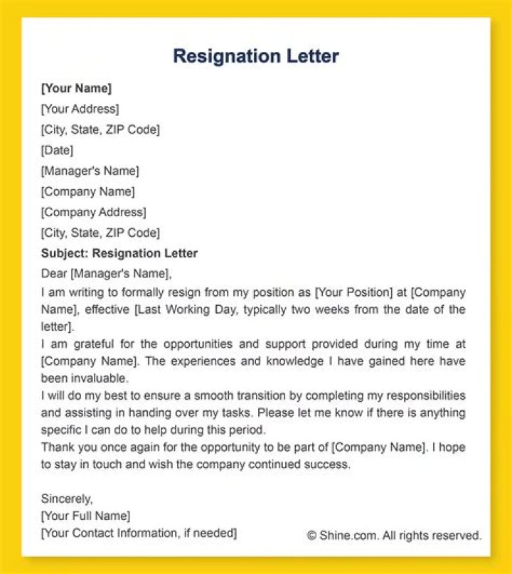 How do I resign from my current employer?