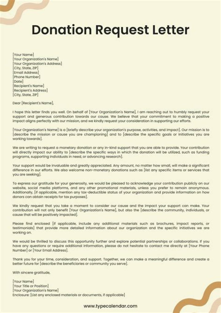 How do I write a letter requesting a donation?