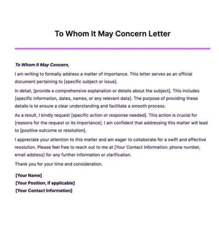 How do I write to whom it may concern?