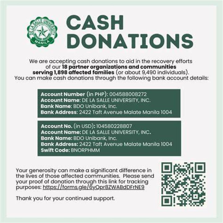 How do you account for cash donations?