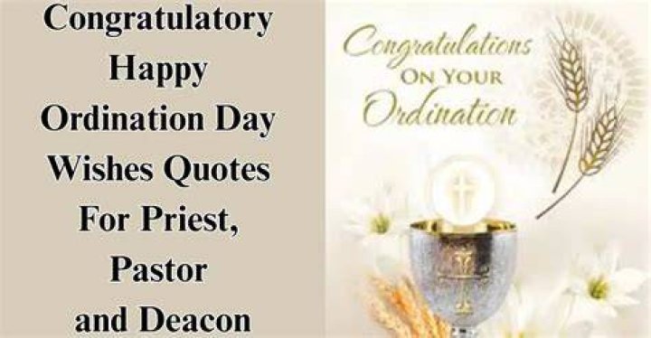 How do you congratulate a newly ordained pastor?