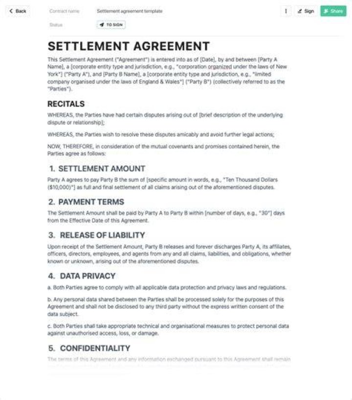 How do you draft a settlement agreement?