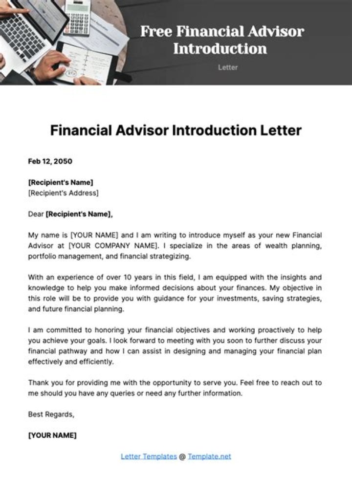 How do you introduce yourself as a financial advisor sample?