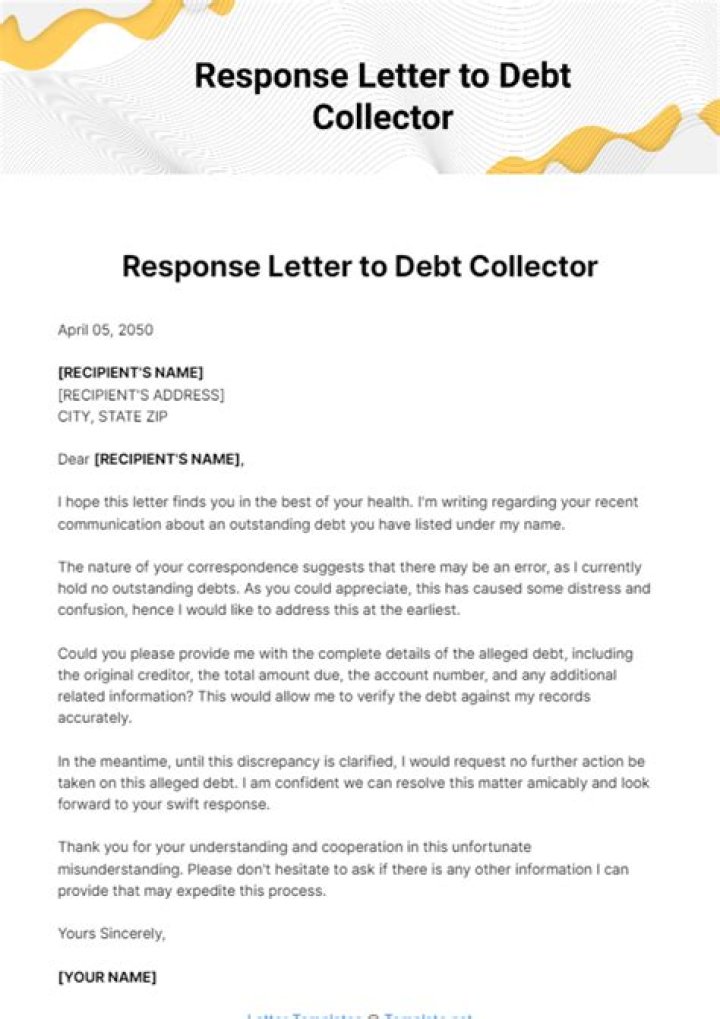 How do you respond to a bill collector?