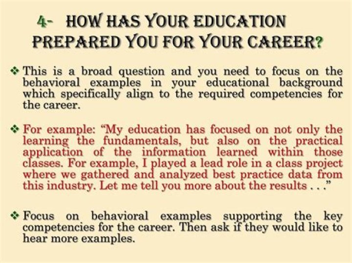 How do you think your education has prepared you for this position?