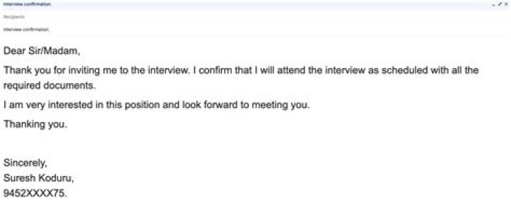 How do you update an interview in an email request?