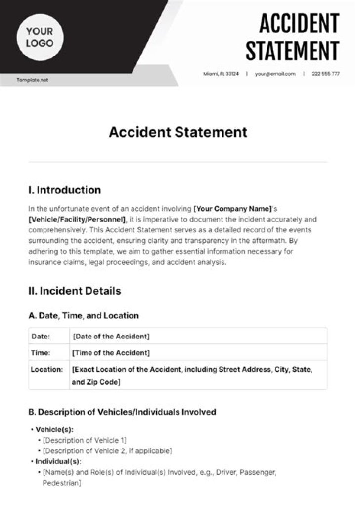 How do you write a accident statement?