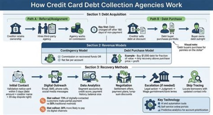 How does a credit card debt collection agency work?