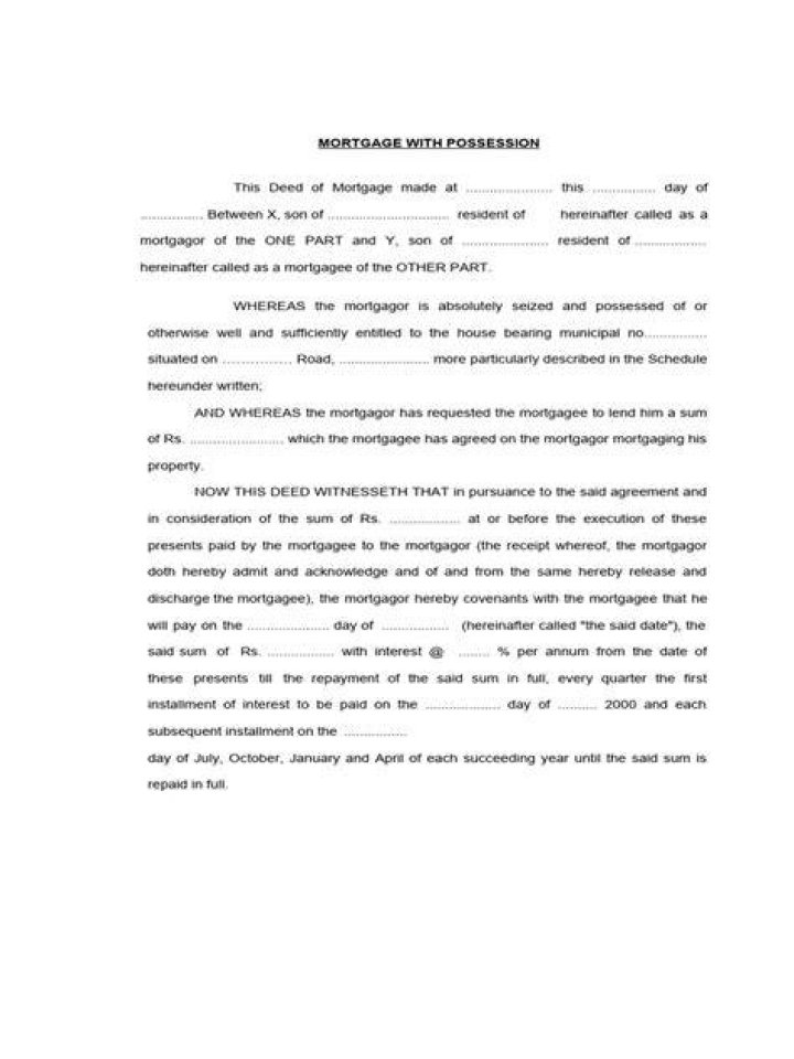 How does mortgagee in possession work?