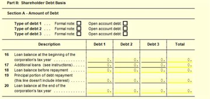 How is shareholder debt basis calculated?