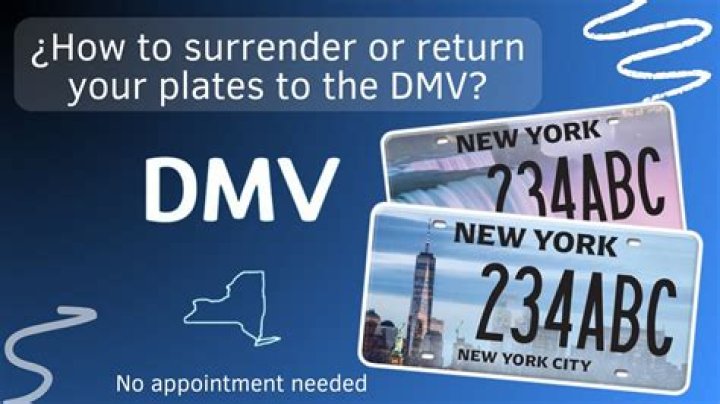 How long do you have to return license plates in NY?