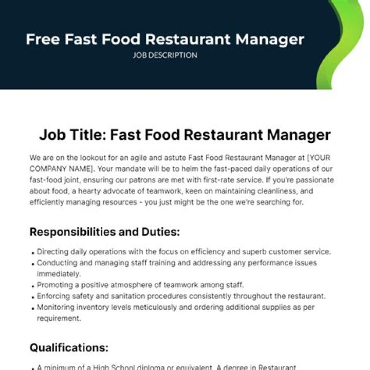 How many hours does a fast food general manager work?