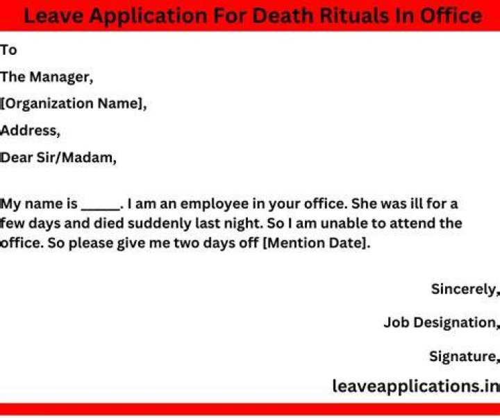 How to leave application on uncle death for office?