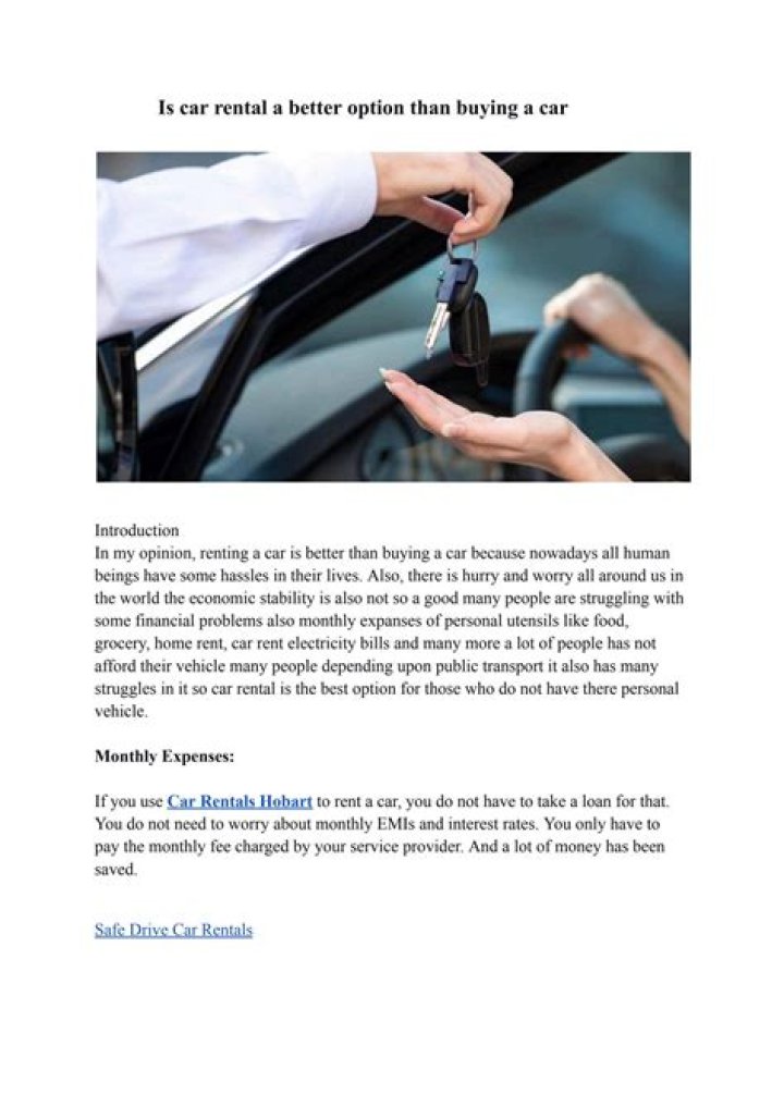 Is car rental better than buying?