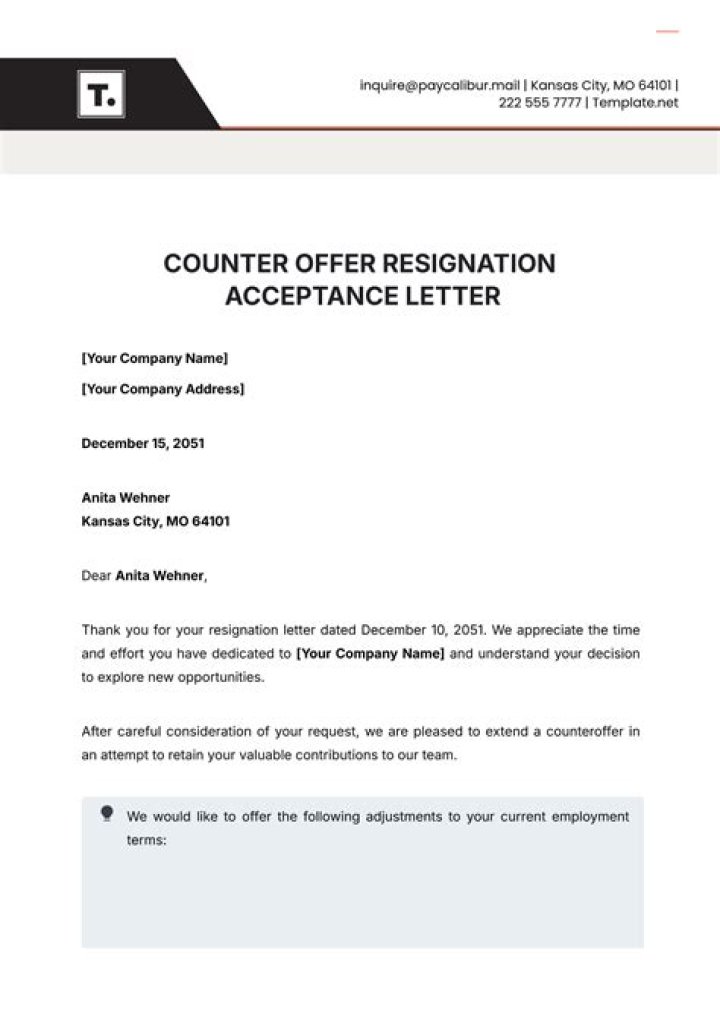 Should you accept counter offer after resignation?