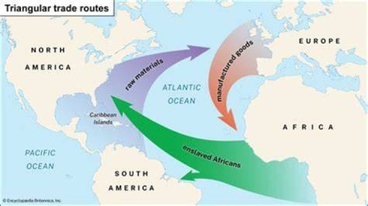 What 4 countries were involved in the triangular trade?