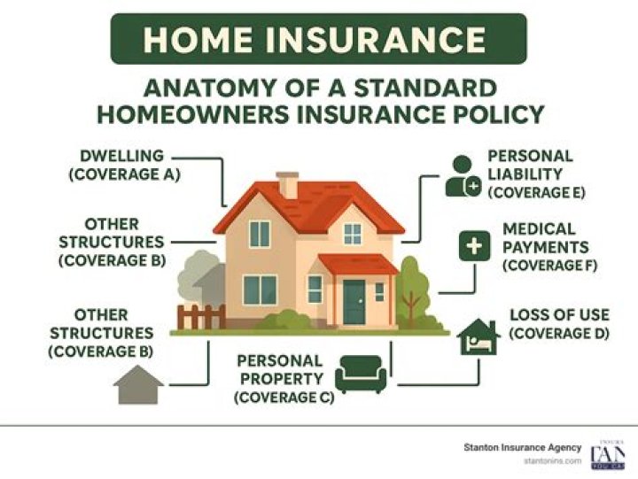 What are 3 things homeowners insurance would cover?