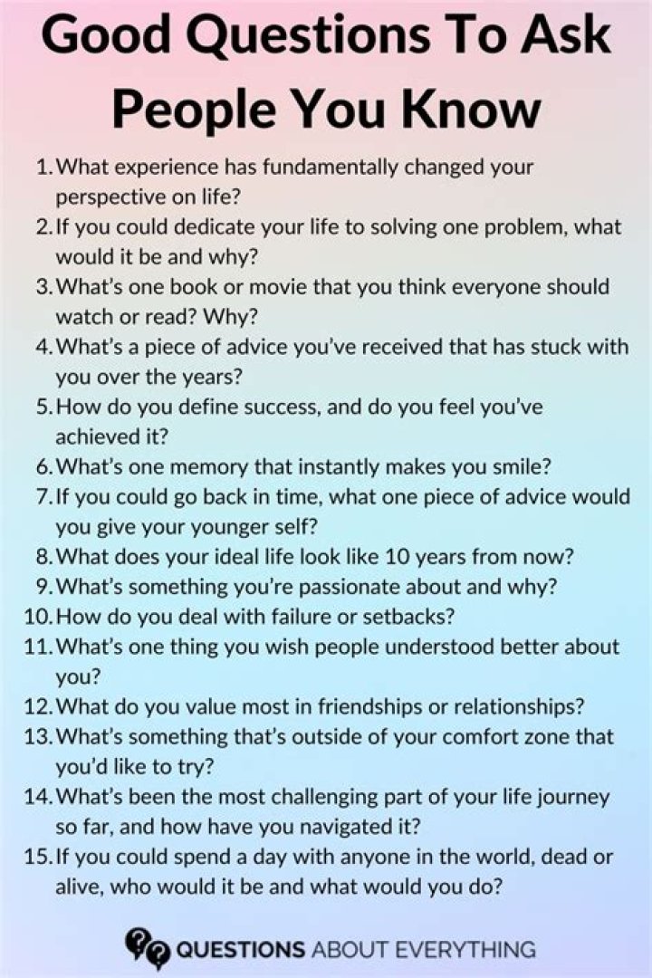What are good people questions?