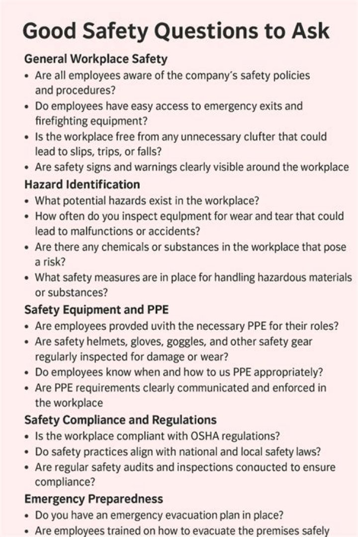 What are good safety questions?