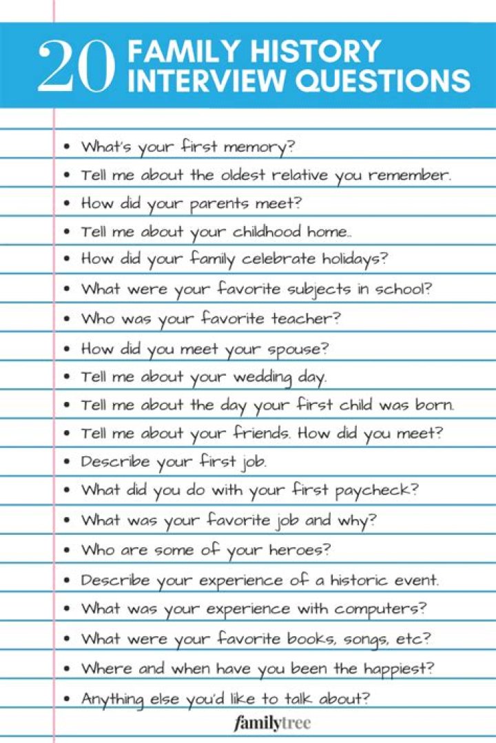 What are some family interview questions?