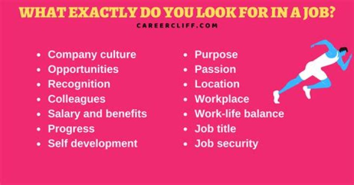 What are the 3 most important things you are looking for in a job?