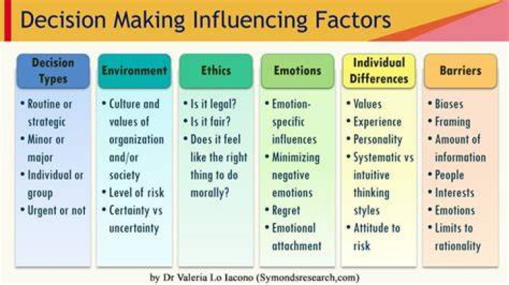 What are the 5 influences on decision making?