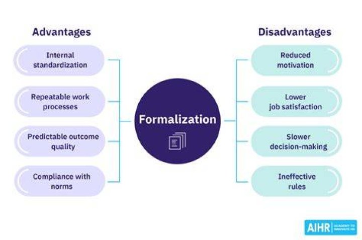 What are the advantages and disadvantages of formalization?
