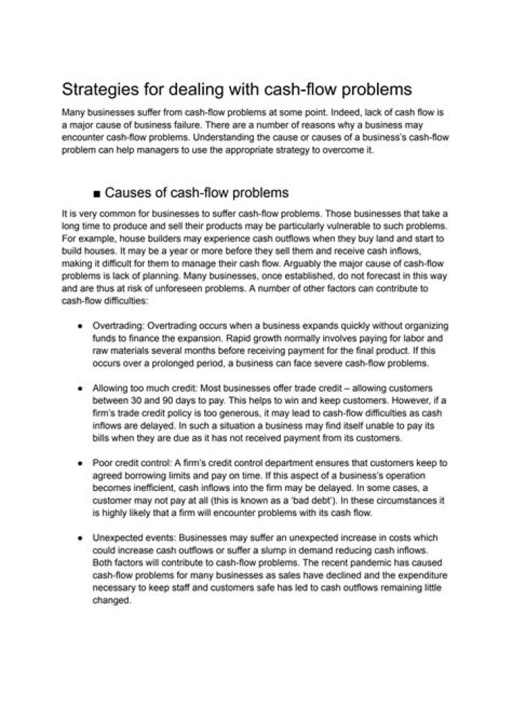 What are the consequences of cash flow problems?