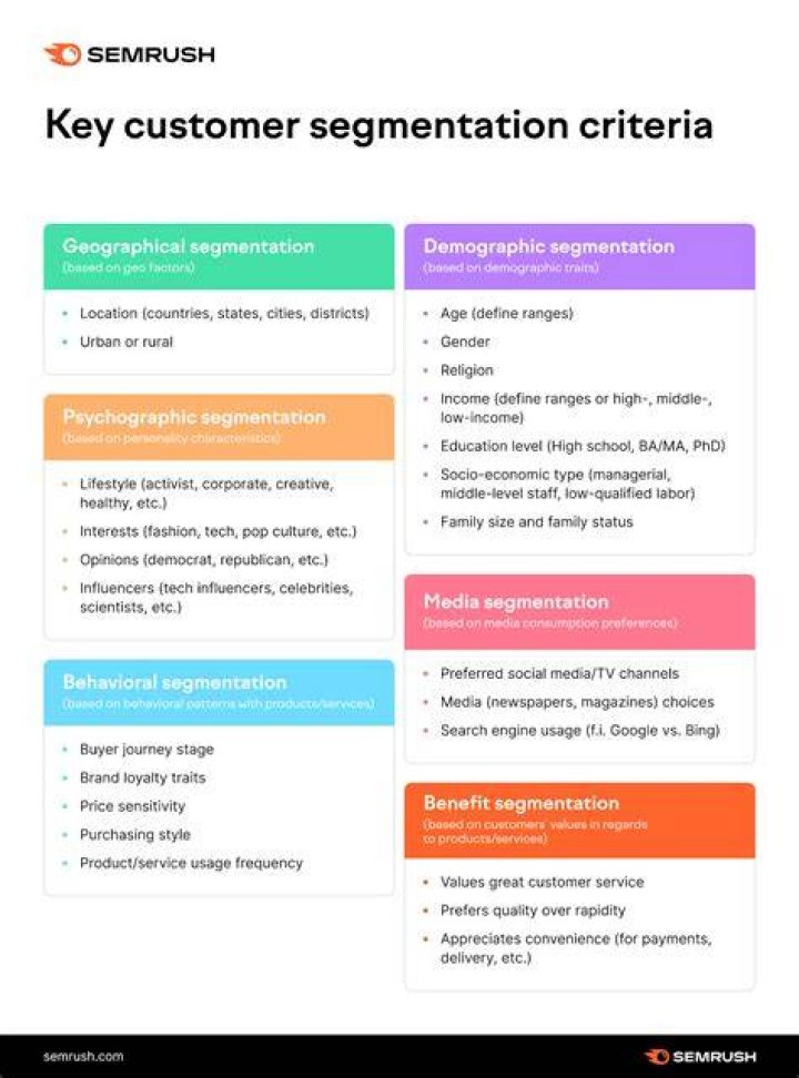 What are the segmentation criteria?