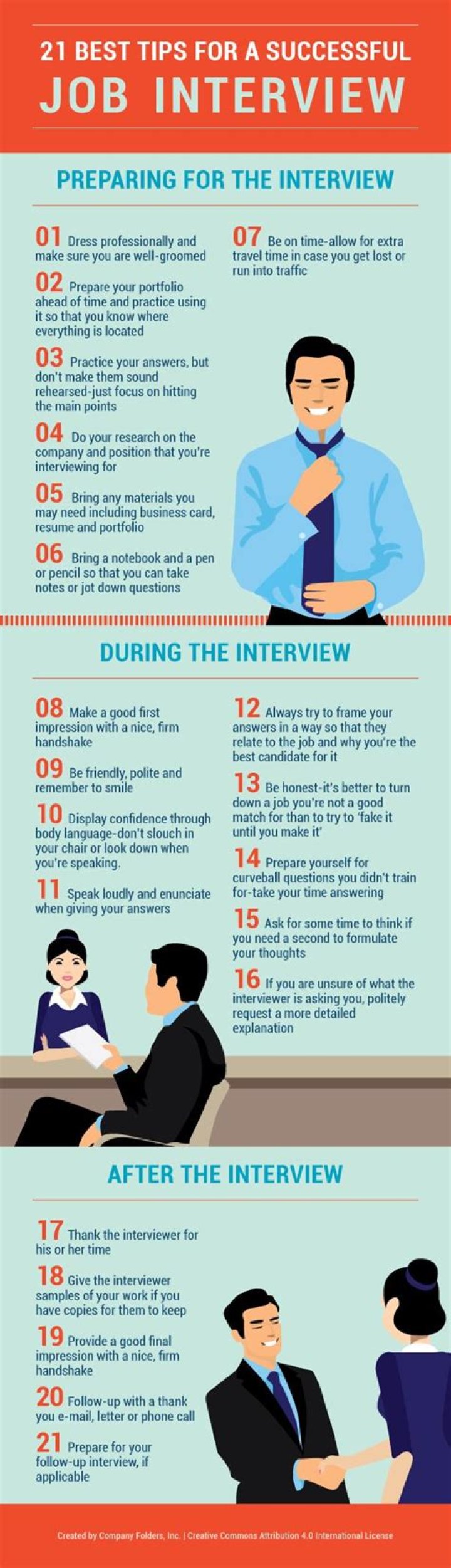 What are three tips for a successful interview?