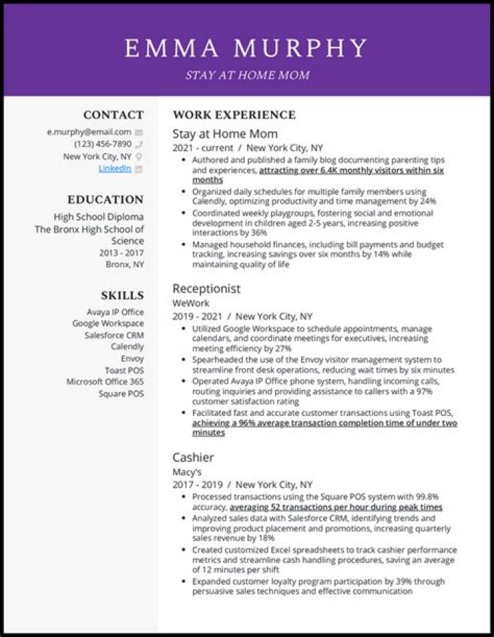 What do you put on your resume if you are a stay-at-home mum?