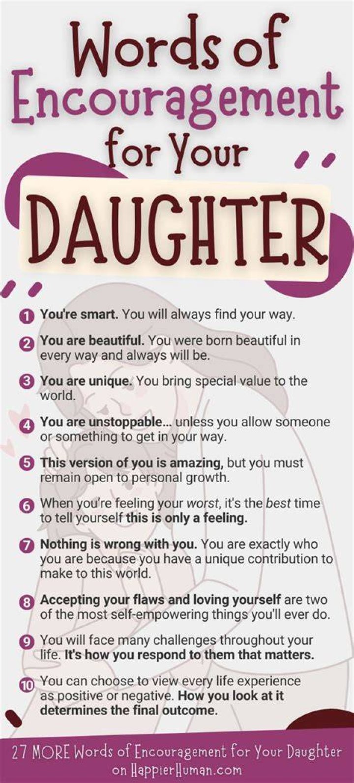 What do you say to your daughter when she graduates from college?