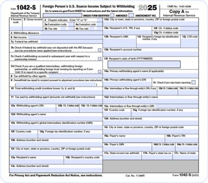 What does a Canadian do with Form 1042-s?