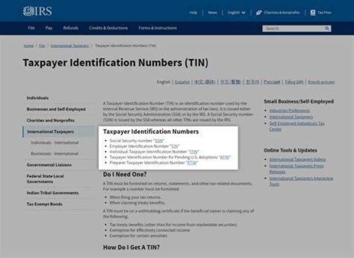 What does Ein stand for in tax ID?